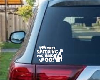 im only pooping cos car decal, humor bumper sticker, adult decal, vinyl sticker, vinyl decal, back window decal, car accessories, car sticke