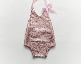 Baby Girl Pink Romper Sitter Girls Photo Props Sitter Girl Sparkling Outfit First Birthday outfit