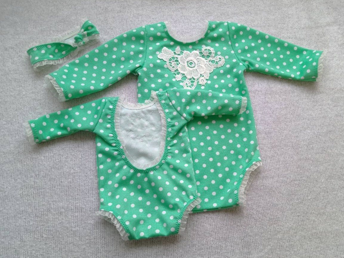 Girl Green Romper for Baby's photo session Newborn girl Etsy