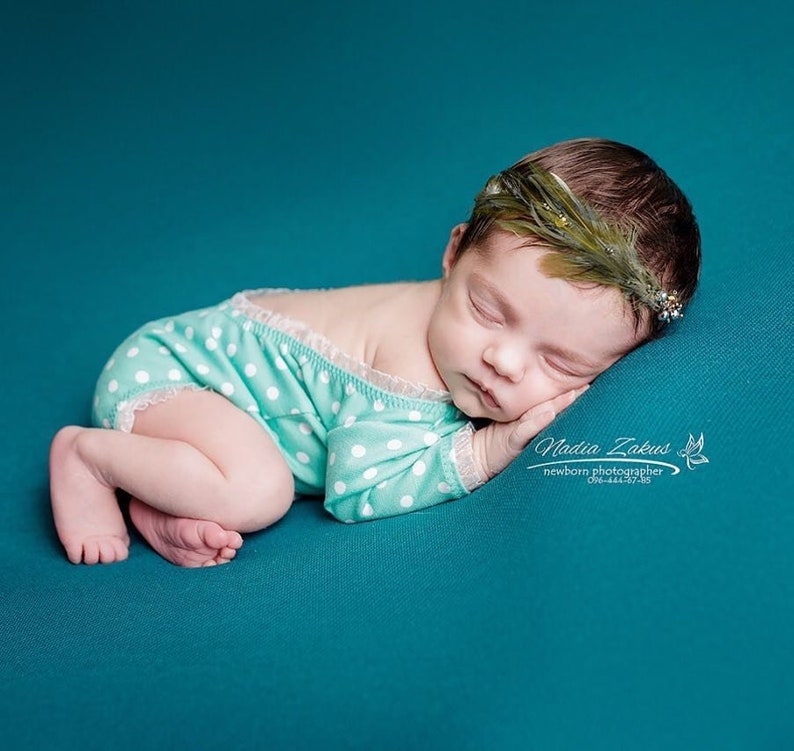 Girl Green Romper for Baby's photo session Newborn girl Etsy