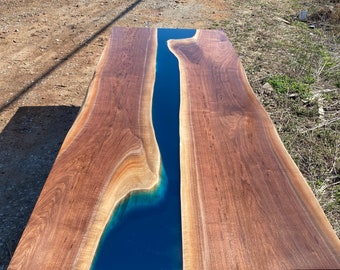 Sale | Wood | Table | Resin | Epoxy | Art | Live Edge | Rustic Table | Modern Table | Dining Table | Coffee Table | Farmhouse | River | Desk