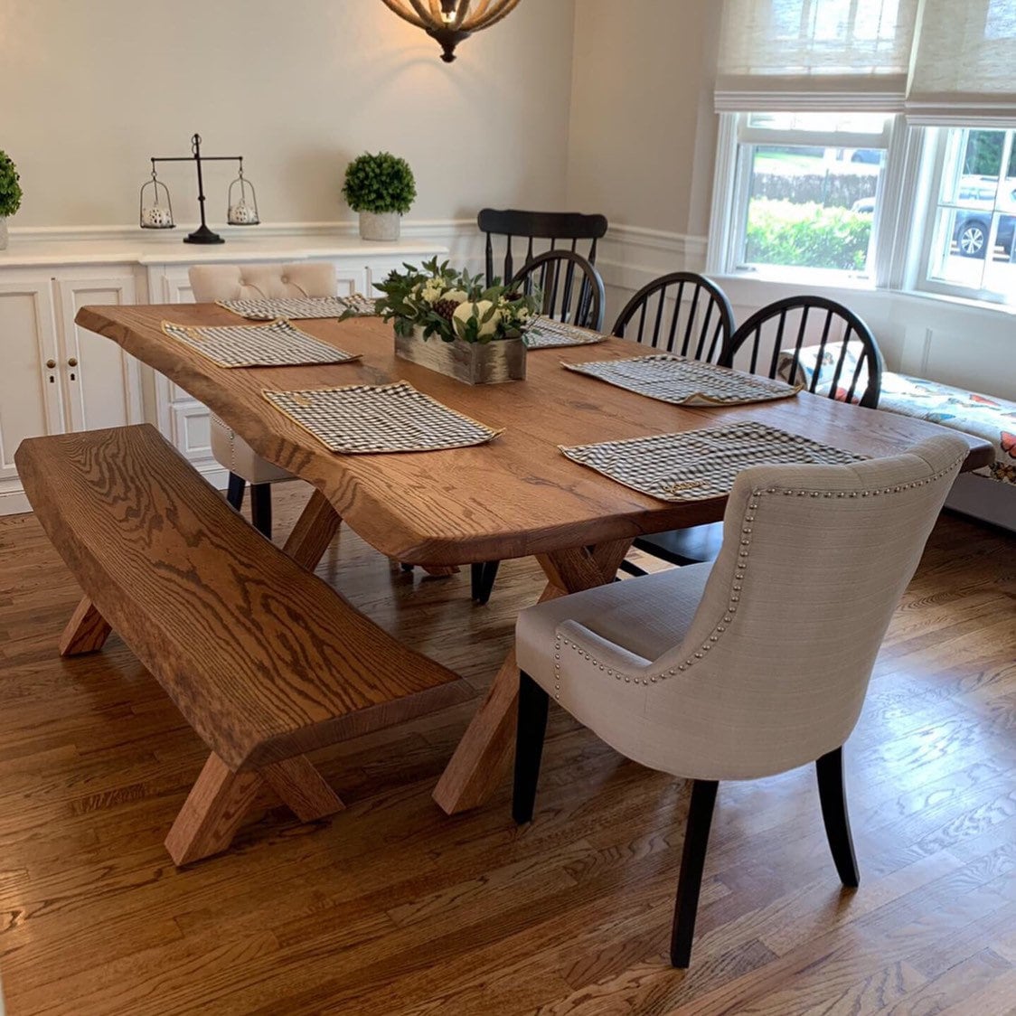 Live edge farmhouse dining table deals