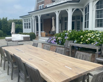 Ashley Stark Inspo White Oak | Wood | Table | Live Edge | Rustic | Modern | Dining Table | Farmhouse | Desk | Handmade | Indoor | Outdoor