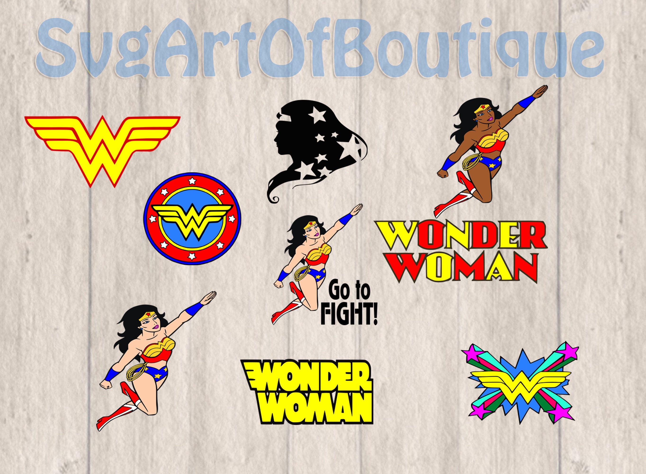 Superhero woman logo and silhouette black and colors | Etsy