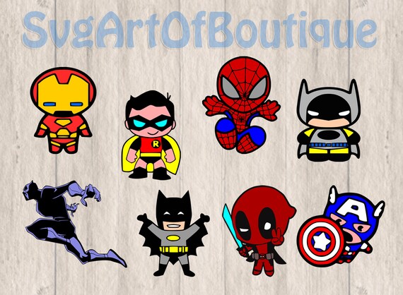 Superhero Baby Deadpool Spider Man Silhouette Cameo Clipart Etsy