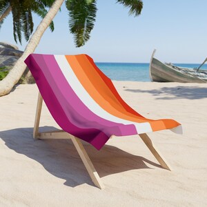 Lesbian Pride Flag Beach Towel - LGBTQ Pride, Rainbow Flag, Gay Pride Beach Towel, LGBT Gift, Pride Month