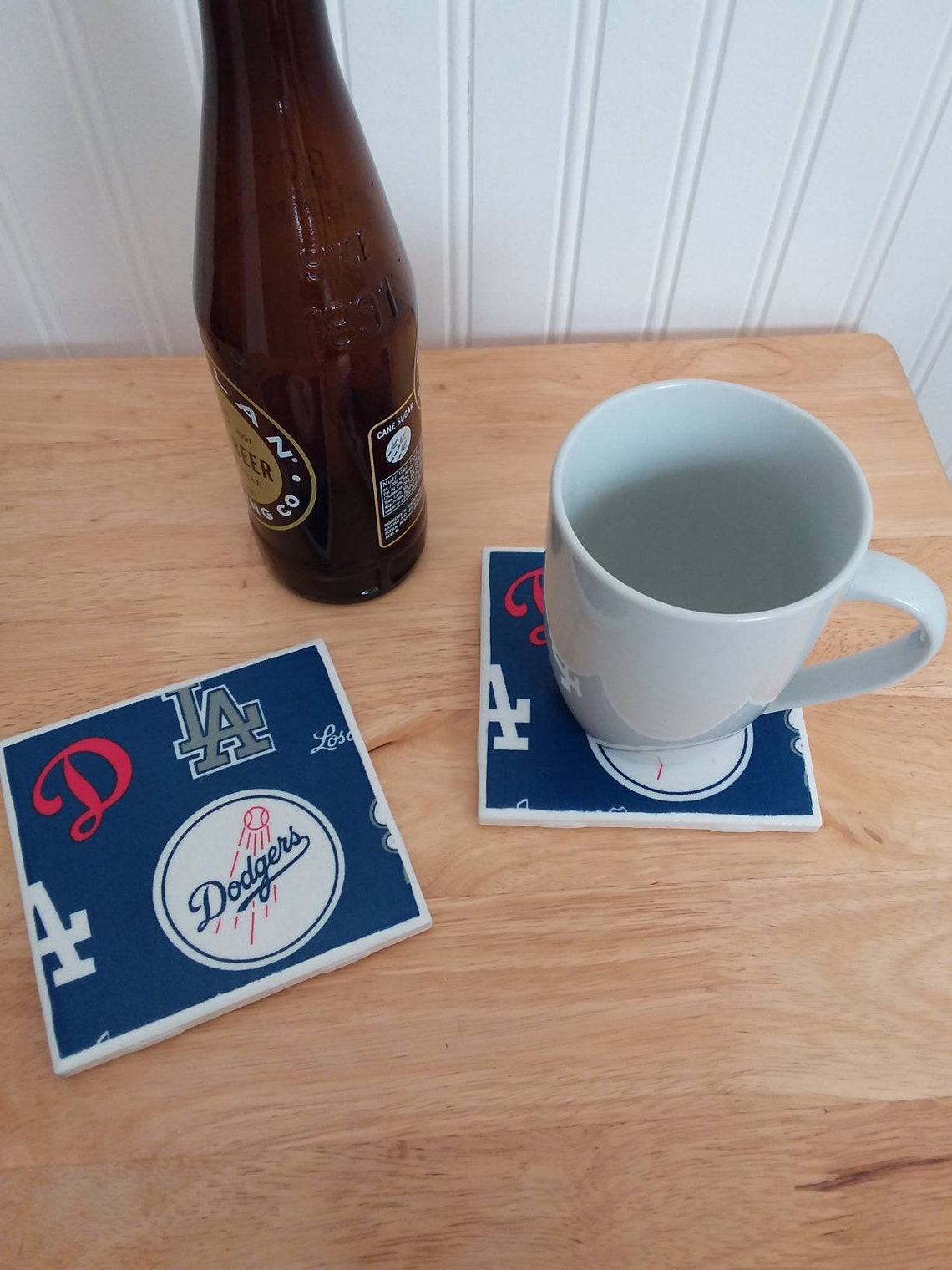 LA Dodgers Sports Team Coasters Set of 2 Hot and Cold Drink Etsy