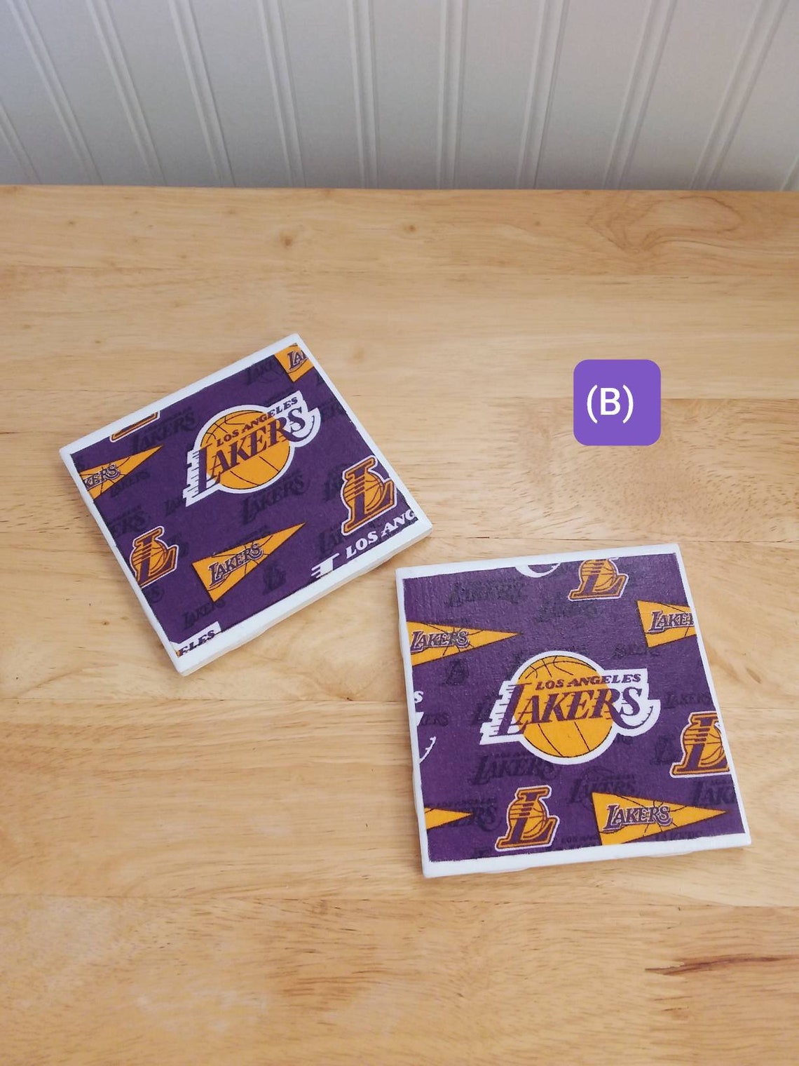 Lakers Sports Team Coasters Set of 2 Hot and Cold Drink Etsy