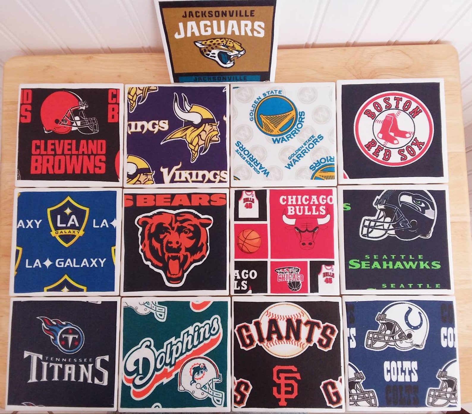 Sports Team Coasters Set of 2 Hot and Cold Drink Coasters With Football