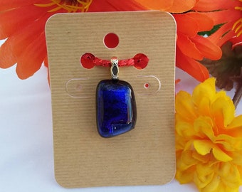 Dichroic fused glass pendant