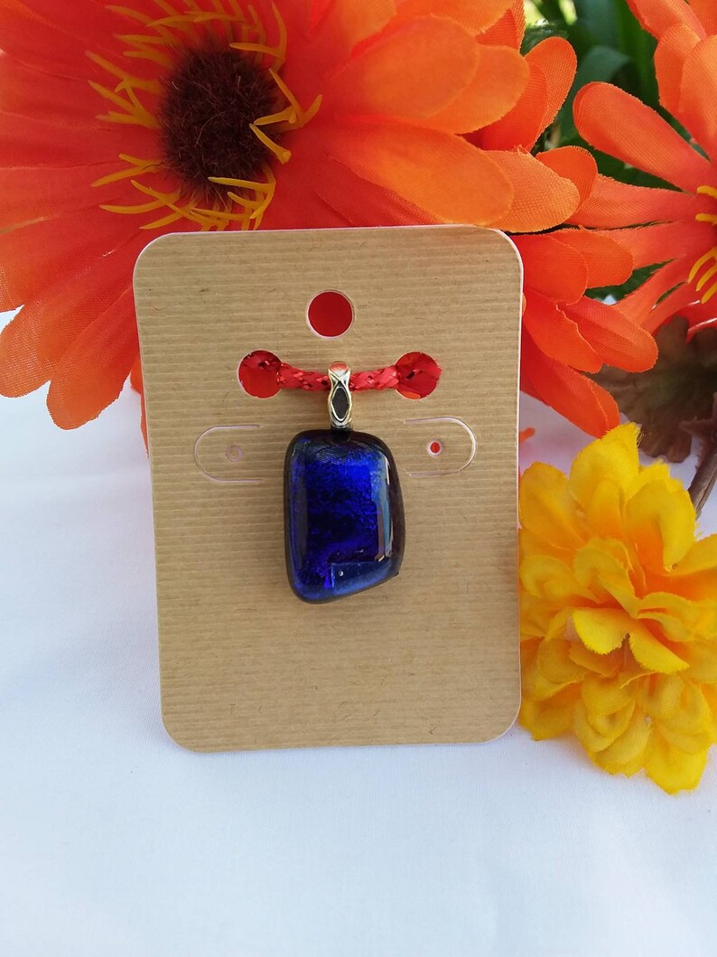 Dichroic fused glass pendant image 1