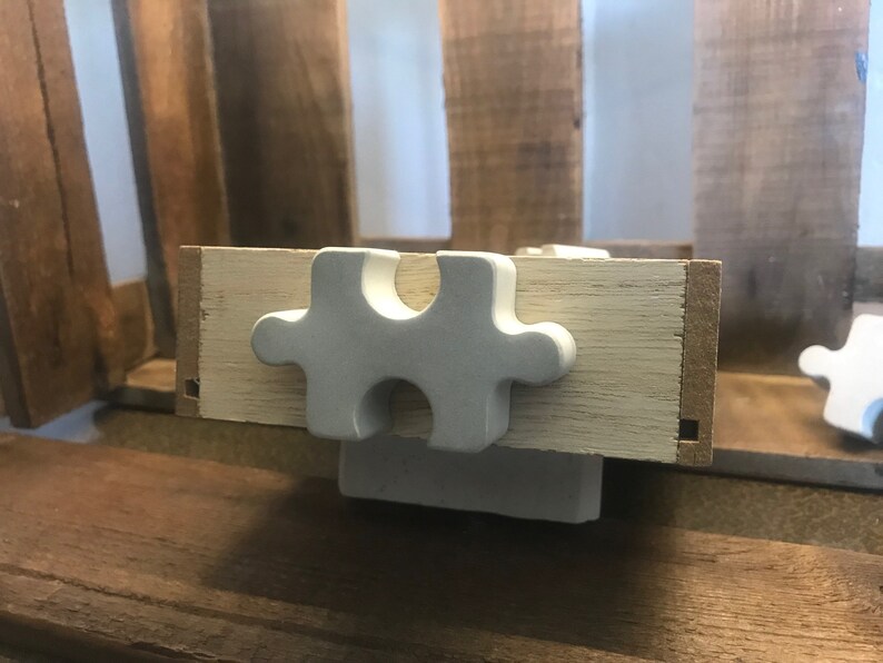 puzzle piece puzzle Handmade furniture knob cabinet button ...