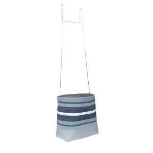 Peg basket / Peg Bag Holds 200 pegs It's In The Bag Designs Blue, Grey & White