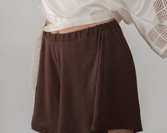 100% bamboo shorts for women, shorts in natural bamboo fabric, ecofriendly, Made in Italy