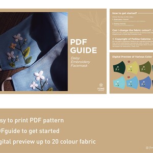 FREE PDF Pattern Hand Embroidery Daisy Cloth Face Mask With - Etsy