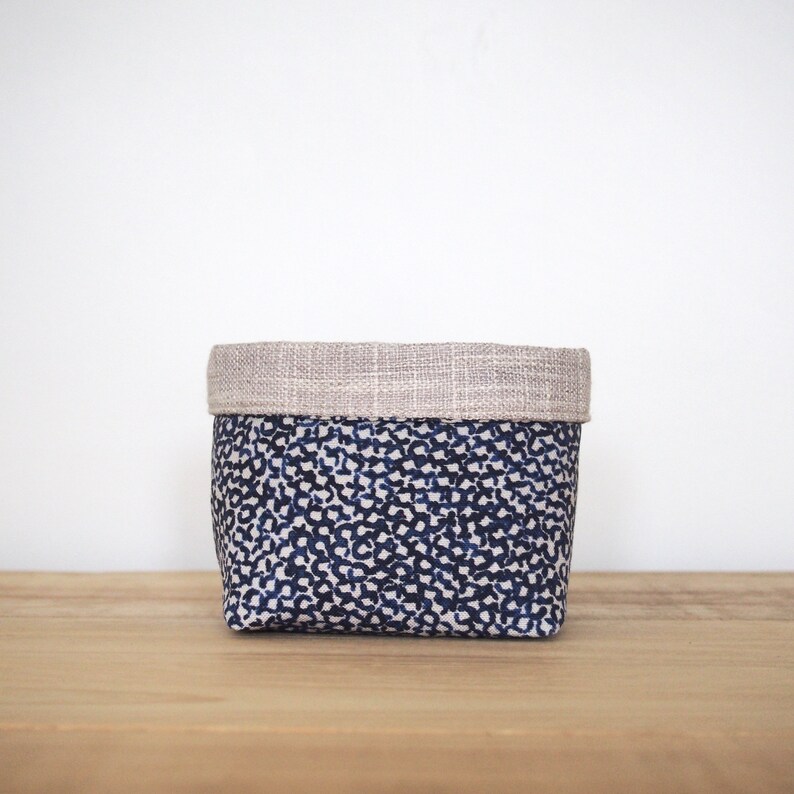 Download Fabric Plant Pot Holder/ Navy Patterned Pot / Home ...