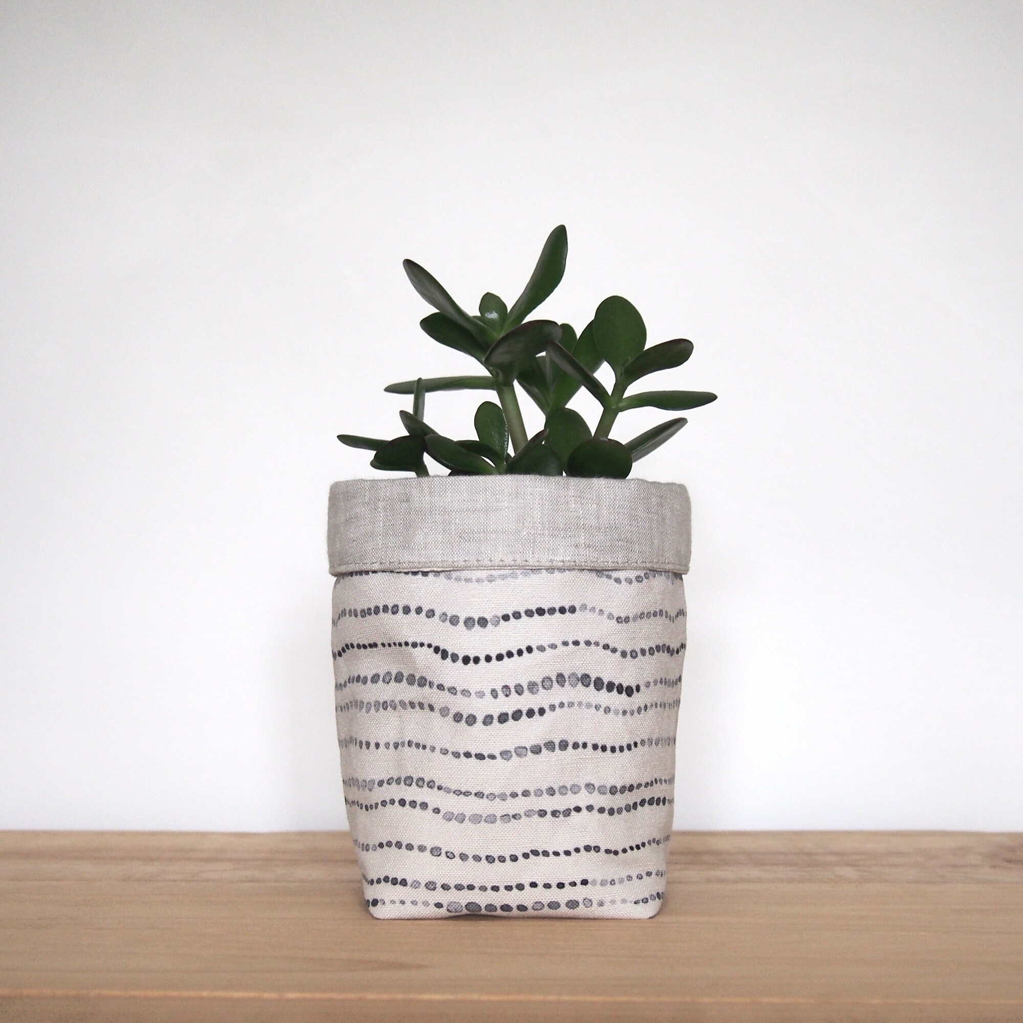 Fabric Plant Pot Cover / Grey Fabric Pot / Fabric Storage Pot Etsy