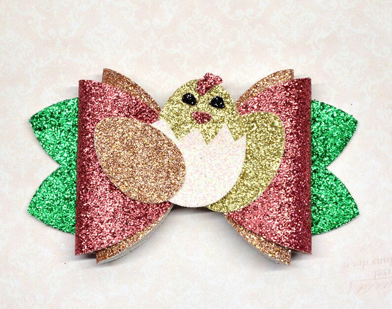 Download Bow template SVG Easter chick bow SVG template Faux ...