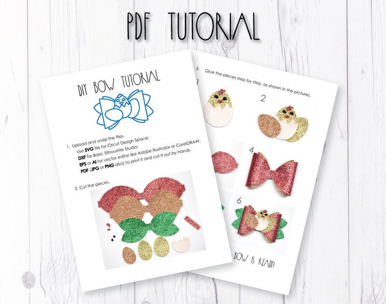 Download Bow template SVG Easter chick bow SVG template Faux ...