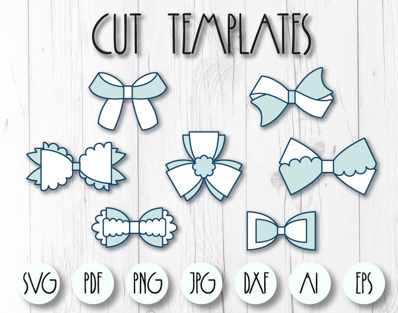 Download Bow Template Hair Bow Pattern Bow Svg Bundle Faux Leather Bow Template Cute Bow Svg 7