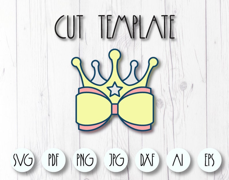 Download Bow template Crown bow SVG file Faux leather bow template ...