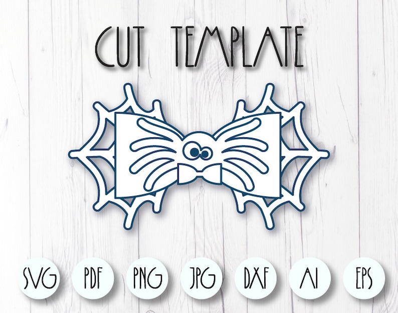 Bow template SVG Spider hair bow svg Halloween bow svg | Etsy
