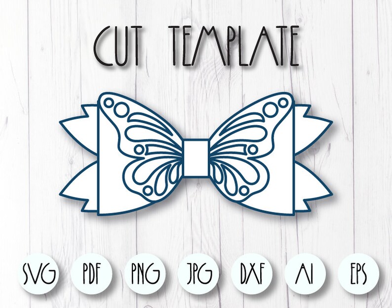 Download Butterfly bow template SVG Hair bow svg template Bow SVG ...