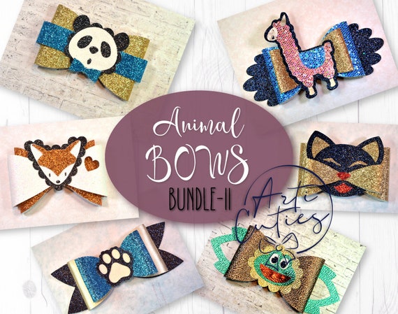 Download Free Bow Template 6 Animal Bow Svg File Faux Leather Bow Etsy SVG Cut Files