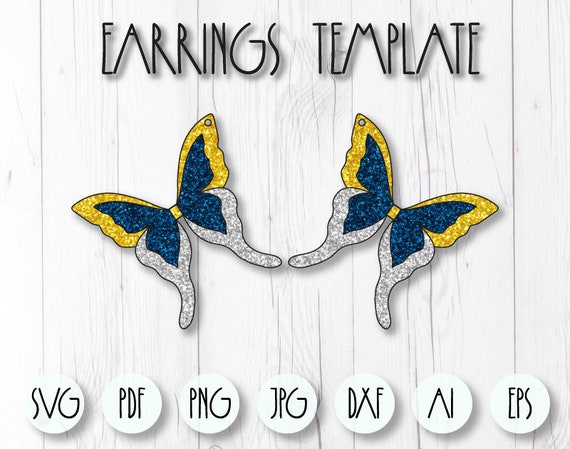 Download Earrings Template Butterfly Earrings Svg Faux Leather Etsy