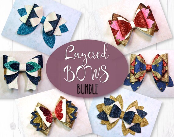 Download Bundle Bow SVG 3D Bow template DIY layered Bow hair bow | Etsy