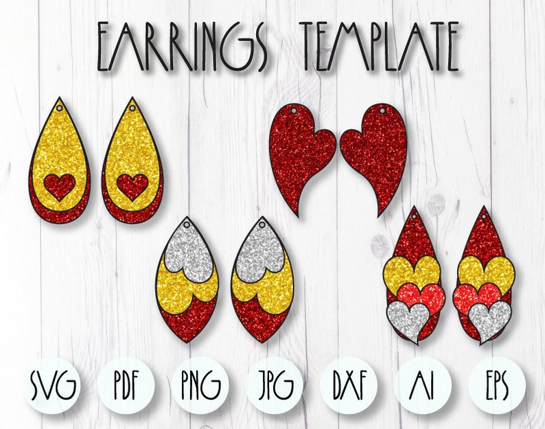 Download Teardrop Earrings Svg For Cricut Valentine Earrings Love Earrings For Cricut Heart Earrings Template Svg Bundle Craft Supplies Tools Kits Kromasol Com