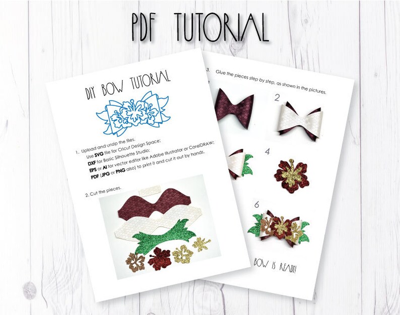 Flower bow template SVG Wreath bow svg template Bow template Etsy