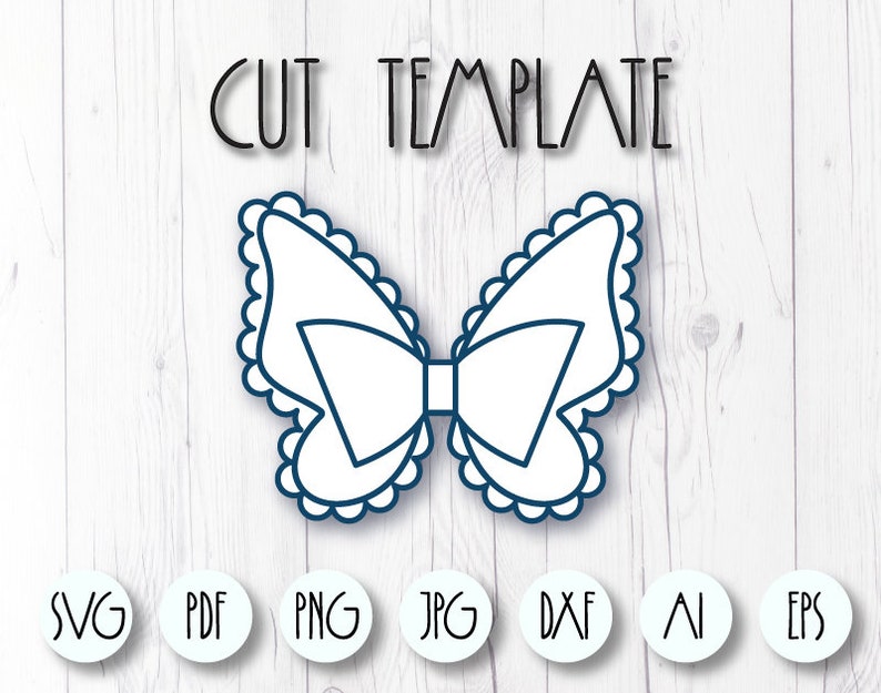 Download Hair Bow Svg Template Diy Butterfly Bow Template Butterfly Bow Template Svg Bow Svg For Cricut SVG, PNG, EPS, DXF File