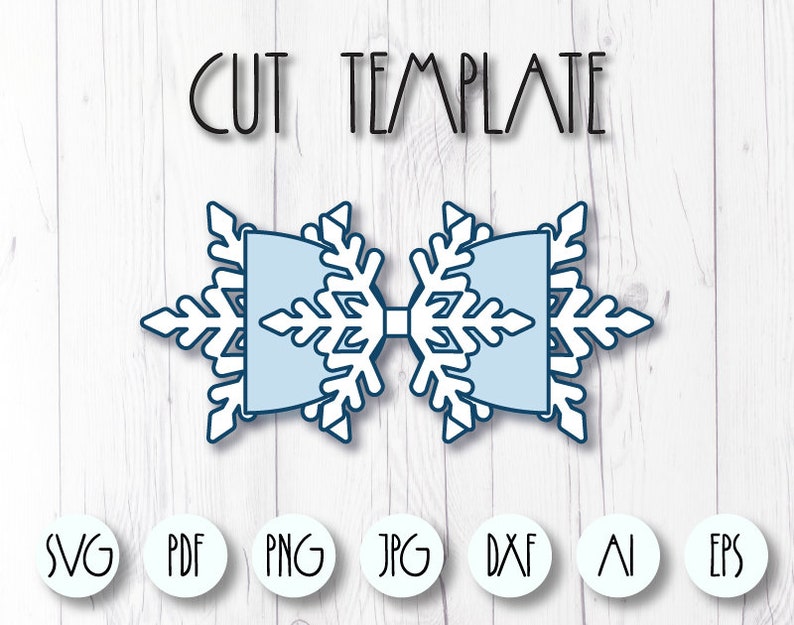 Snowflake Bow template svg Hair bow svg template Christmas | Etsy