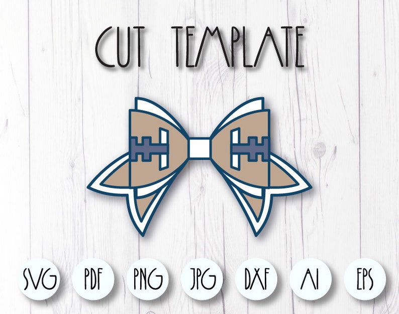 Cricut Bow svg template Sport hair bow Cricut SVG Faux leather bow template Football bow SVG Bow template SVG
