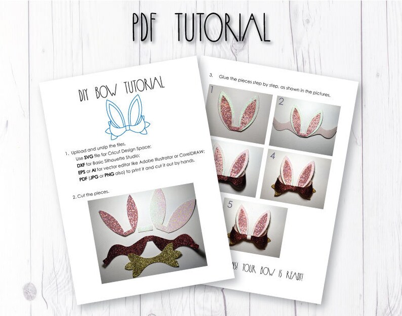 Jewelry Beauty Hat Making Hair Crafts Easter Rabbit Hair Bow Svg Faux Leather Bow File Cricut Bow File Hair Bow Pattern Bunny Ears Bow Svg Template Bow Template Svg