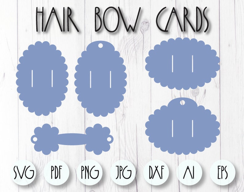 Bow Holder SVG Scalloped Card Template Hair Bow Display Svg | Etsy