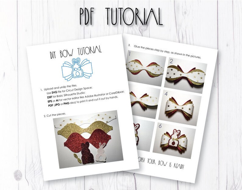 Download Rabbit Bow Svg Template Hair Bow Pattern Cricut Bow File Easter Rabbit Hair Bow Svg Faux Leather Bow Template Bow Template Svg Jewelry Beauty Craft Supplies Tools