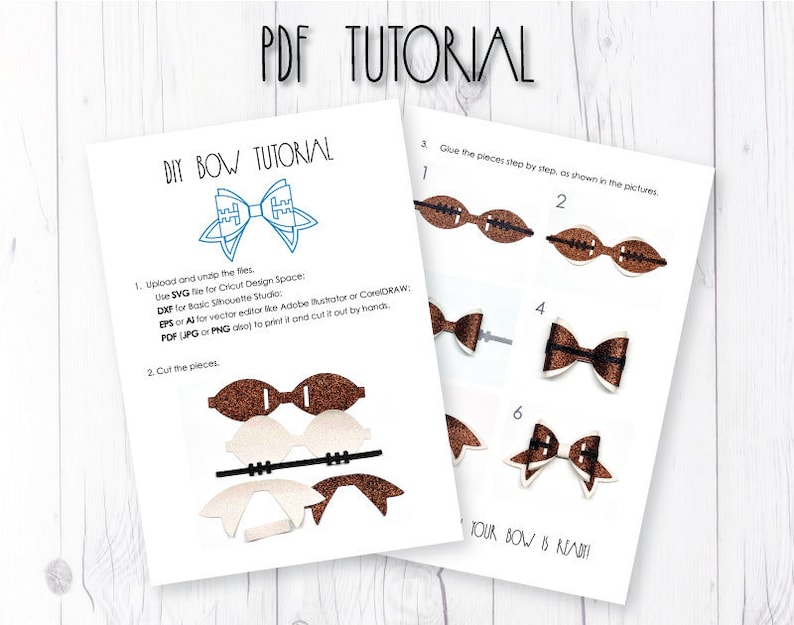 Cricut Bow svg template Sport hair bow Cricut SVG Faux leather bow template Football bow SVG Bow template SVG