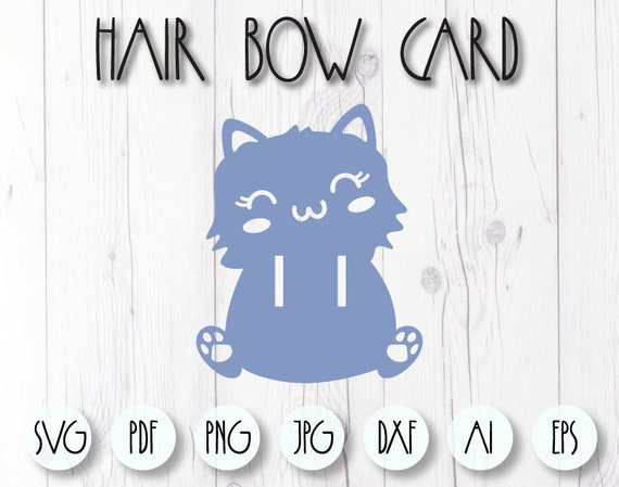 Download Bow Holder Template Cat Bow Card Svg Hair Bow Card For Etsy