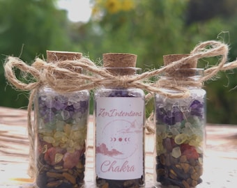 Handcrafted Protection Bottle: Cleansed Talisman with Herbs & Crystals