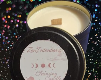 Clary Sage Cleansing Candle: Soy Wax, Wood Wick