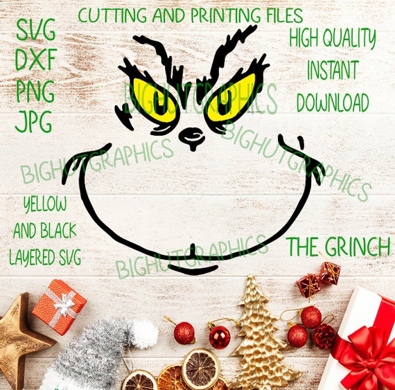 Download Grinch Face Svg Grinch Clipart Grinch Cut File Grinch Eyes Etsy