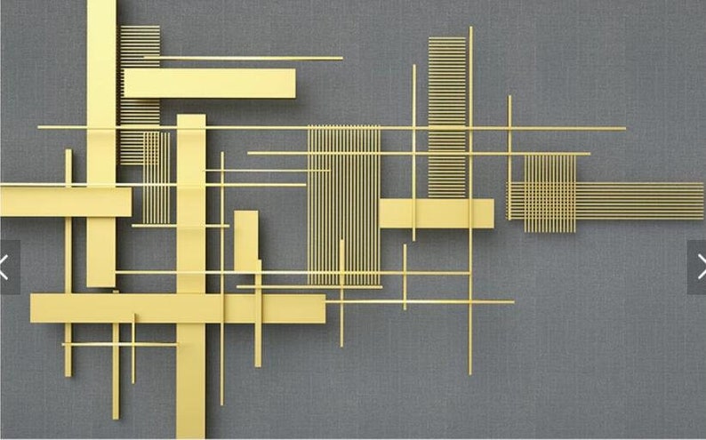 Vintage Metal Square Wallpaper Abstract Geometric Wall Mural Art Wall Painting Murals HD Photo Wall Paper 3D Printed Wall Covering