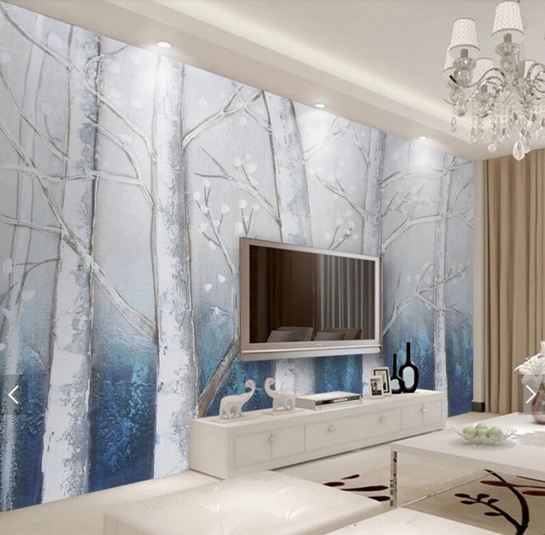 3D Nordic Hand Painting Tree Branch Wallpaper Mural Wall Mural Decals Art Wall Decor Murals HD Printed Photo Wall Papers Roll Customize