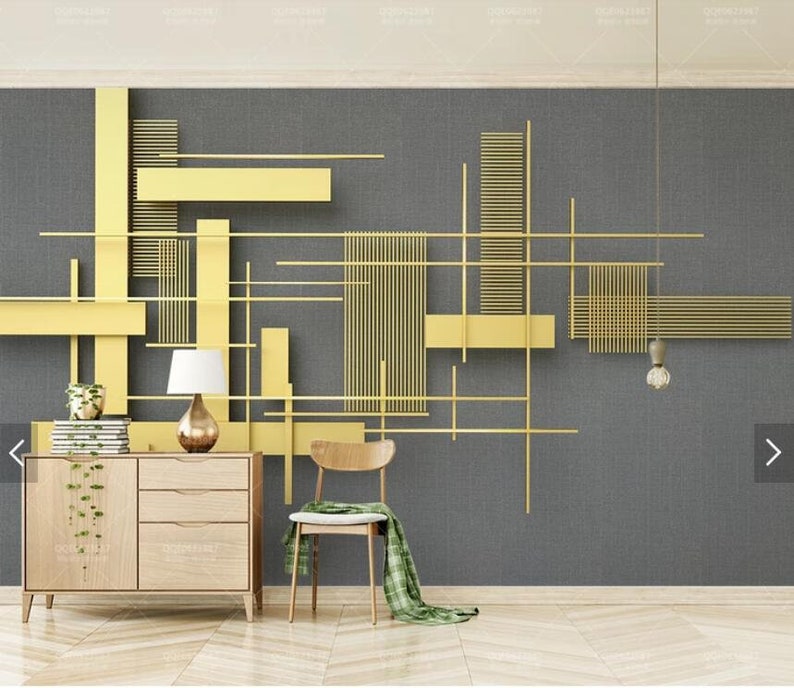 Vintage Metal Square Wallpaper Abstract Geometric Wall Mural Art Wall Painting Murals HD Photo Wall Paper 3D Printed Wall Covering