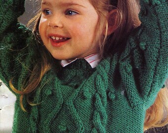 Vintage 80 PDF Patron français TRICOT - Blouson bébé /enfant point irlandais - French PDF Knitting pattern