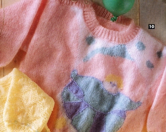 Vintage 80 PDF Patron français TRICOT - Pull bébé Mamzelle bulle - French PDF Knitting pattern