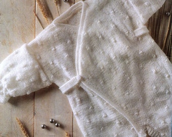 Vintage 80 PDF Patron français TRICOT - Grenouillère picots bébé - French PDF Knitting pattern