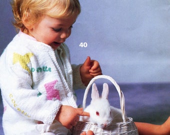 Vintage 80 PDF Patron français TRICOT - Cardigan "cocotte" bébé / enfant - French PDF Knitting pattern